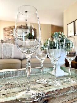 4 Orrefors Sweden Crystal Wine Glasses Balans Pattern Elegant Curved Stem 11oz