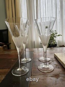 4 Oscar De La Renta Edelweiss Japan Crystal Wine Glasses 9 1990-1991 Rare