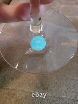 4 Pc Vintage Tiffany & Co Crystal Water Goblet Wine Glasses Etched Made USA 7
