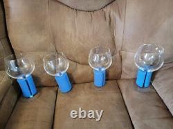 4 Pc Vintage Tiffany & Co Crystal Water Goblet Wine Glasses Etched Made USA 7