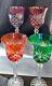 4 Pieces Cut to Clear Bohemian Polish Crystal Tall Wine Goblet Drinking Glasses