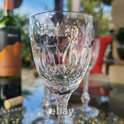4 Rock Sharpe Wine Glasses, Chantilly Pattern, Elegant Cut & Polished Crystal