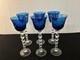 4 Roemer Bubble Blue Crystal Wine Glasses (Price Per Unit)