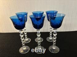 4 Roemer Bubble Blue Crystal Wine Glasses (Price Per Unit)