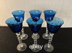 4 Roemer Bubble Blue Crystal Wine Glasses (Price Per Unit)
