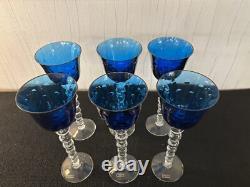 4 Roemer Bubble Blue Crystal Wine Glasses (Price Per Unit)