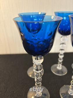 4 Roemer Bubble Blue Crystal Wine Glasses (Price Per Unit)