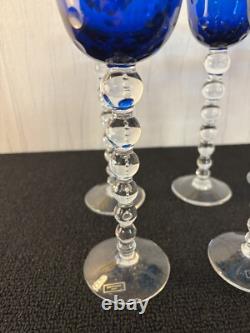 4 Roemer Bubble Blue Crystal Wine Glasses (Price Per Unit)