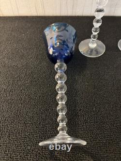 4 Roemer Bubble Blue Crystal Wine Glasses (Price Per Unit)