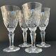 4 Royal Doulton Balmoral Wine Glasses 6-3/8 Inch Cut Crystal Wine Glasses