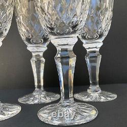 4 Royal Doulton Balmoral Wine Glasses 6-3/8 Inch Cut Crystal Wine Glasses