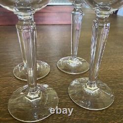4 Silver RIMMED WATERFORD CRYSTAL WINE GLASSES Goblets