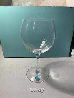 4 Tiffany Co Crystal Wine Glasses Set of 4 MINT VNTG with Etched LOGO 6.5 New