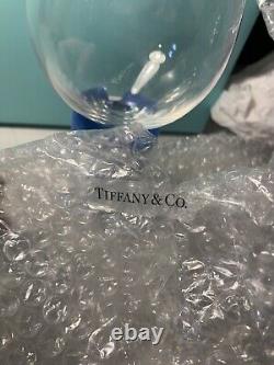 4 Tiffany Co Crystal Wine Glasses Set of 4 MINT VNTG with Etched LOGO 6.5 New