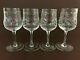 4 VTG Seneca Signed Dorchester SENDORC Cut Crystal Floral Wine Glasses 6 3/8'