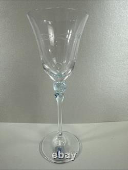 (4) Vintage Christinenhutte Wine Glass 5 3/4 Fine Crystal Etched Crown Mark
