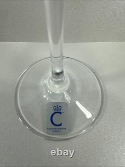 (4) Vintage Christinenhutte Wine Glass 5 3/4 Fine Crystal Etched Crown Mark