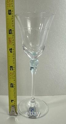 (4) Vintage Christinenhutte Wine Glass 5 3/4 Fine Crystal Etched Crown Mark