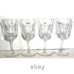 4 Vintage Portieux Top France Crystal 7.25 Wine Glasses Portieux Vallerysthal