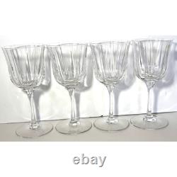 4 Vintage Portieux Top France Crystal 7.25 Wine Glasses Portieux Vallerysthal