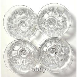 4 Vintage Portieux Top France Crystal 7.25 Wine Glasses Portieux Vallerysthal
