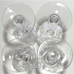 4 Vintage Portieux Top France Crystal 7.25 Wine Glasses Portieux Vallerysthal