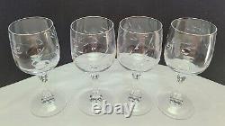 4 Vintage Princess House Bordeaux Heritage Crystal Etched Wine Glasses VIDEO