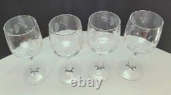 4 Vintage Princess House Bordeaux Heritage Crystal Etched Wine Glasses VIDEO