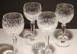 4 Vintage Waterford Crystal Colleen Wine Hock Glasses 7 3/8 Made In Ireland