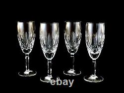 4 Vintage Waterford Crystal Kildare Champagne Flutes Wine Glasses Mint