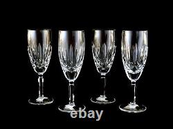 4 Vintage Waterford Crystal Kildare Champagne Flutes Wine Glasses Mint