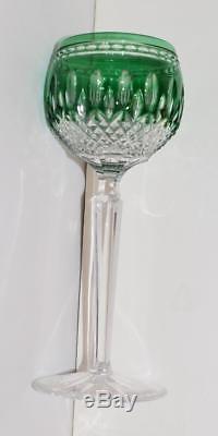 4 Waterford Colored Crystal Clarendon Wine Hock Goblets 8H -MINT