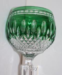 4 Waterford Colored Crystal Clarendon Wine Hock Goblets 8H -MINT