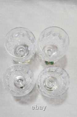 (4) Waterford Crystal Colleen 4.75 Clear Wine Sherry Glasses Ireland NEW