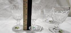 (4) Waterford Crystal Colleen 4.75 Clear Wine Sherry Glasses Ireland NEW