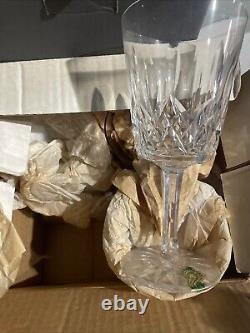 4 Waterford Crystal Ireland LISMORE White Wine Stem Glasses Older Mark EXCELLENT