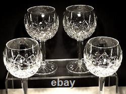 4 Waterford Crystal Lismore Balloon Wine Glasses Made In Ireland