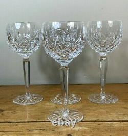 4 Waterford Crystal Lismore Hock Glasses