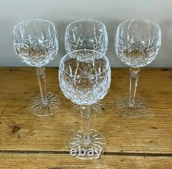 4 Waterford Crystal Lismore Hock Glasses