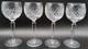 4 Waterford Crystal Michele Wine Hock Goblet Glasses