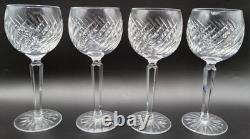 4 Waterford Crystal Michele Wine Hock Goblet Glasses