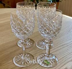 4 Waterford Crystal Powerscourt 7 5/8 Water Goblets Wine Glasses Retail $120 Ea