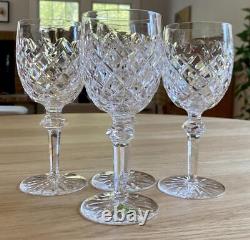4 Waterford Crystal Powerscourt 7 5/8 Water Goblets Wine Glasses Retail $120 Ea