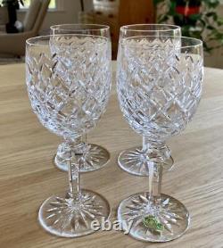 4 Waterford Crystal Powerscourt 7 5/8 Water Goblets Wine Glasses Retail $120 Ea