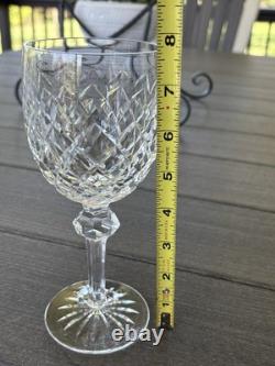 4 Waterford Crystal Powerscourt Wine Water Goblets 7 5/8 Glasses Ireland A