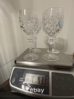 4 Waterford Crystal Powerscourt Wine Water Goblets 7 5/8 Glasses Ireland A