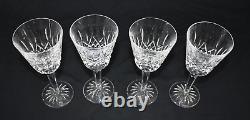 4 Waterford Ireland Crystal Lismore 7 3/8 Tall Claret Wine Glasses Goblets Set
