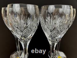 4 Waterford Kelley Criss Cross Fan Cut Lead Crystal Red Wine Glasses 8 1/2'' NWT