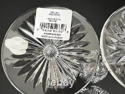 4 Waterford Kelley Criss Cross Fan Cut Lead Crystal Red Wine Glasses 8 1/2'' NWT