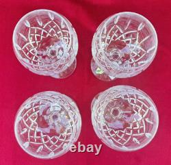 4 Waterford Lismore Balloon Wine Hocks Wine Glasses Goblets 7-1/8 Excellent